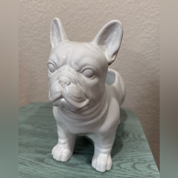 🚫SOLD🚫Ashland White French Bulldog Ceramic Planter Or Storage Trinket Holder NWT - Picture 3 of 8